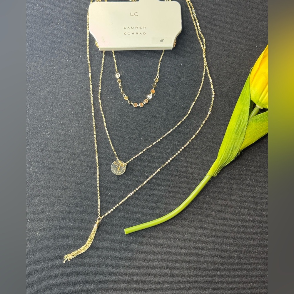 LC Lauren Conrad Gold Tone 18 24 32 inch Multi Chain Necklace